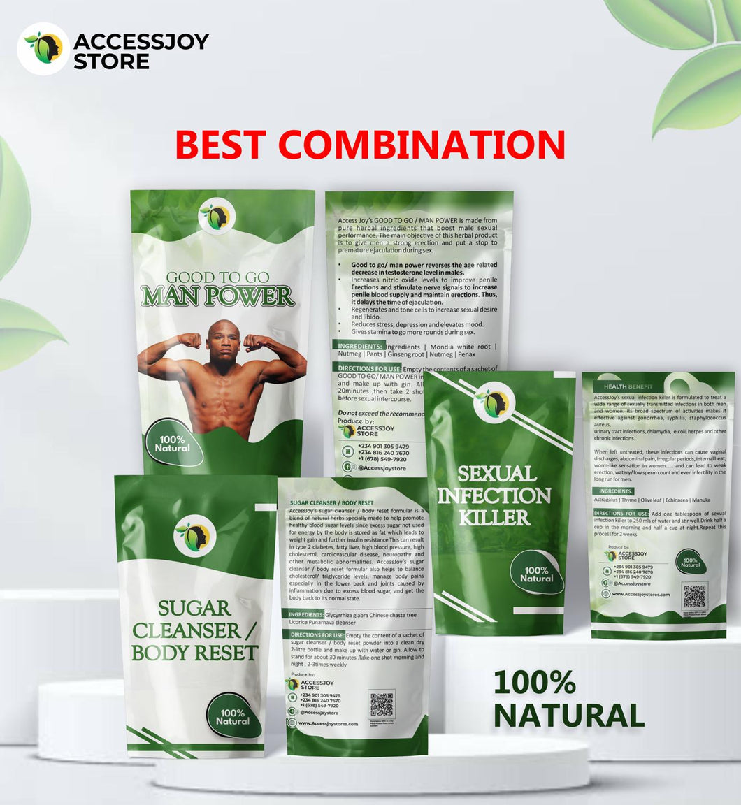 BEST COMBINATION OF GOOD TO GO / MAN POWER, SUGAR CLEANSER & BODY RESET
